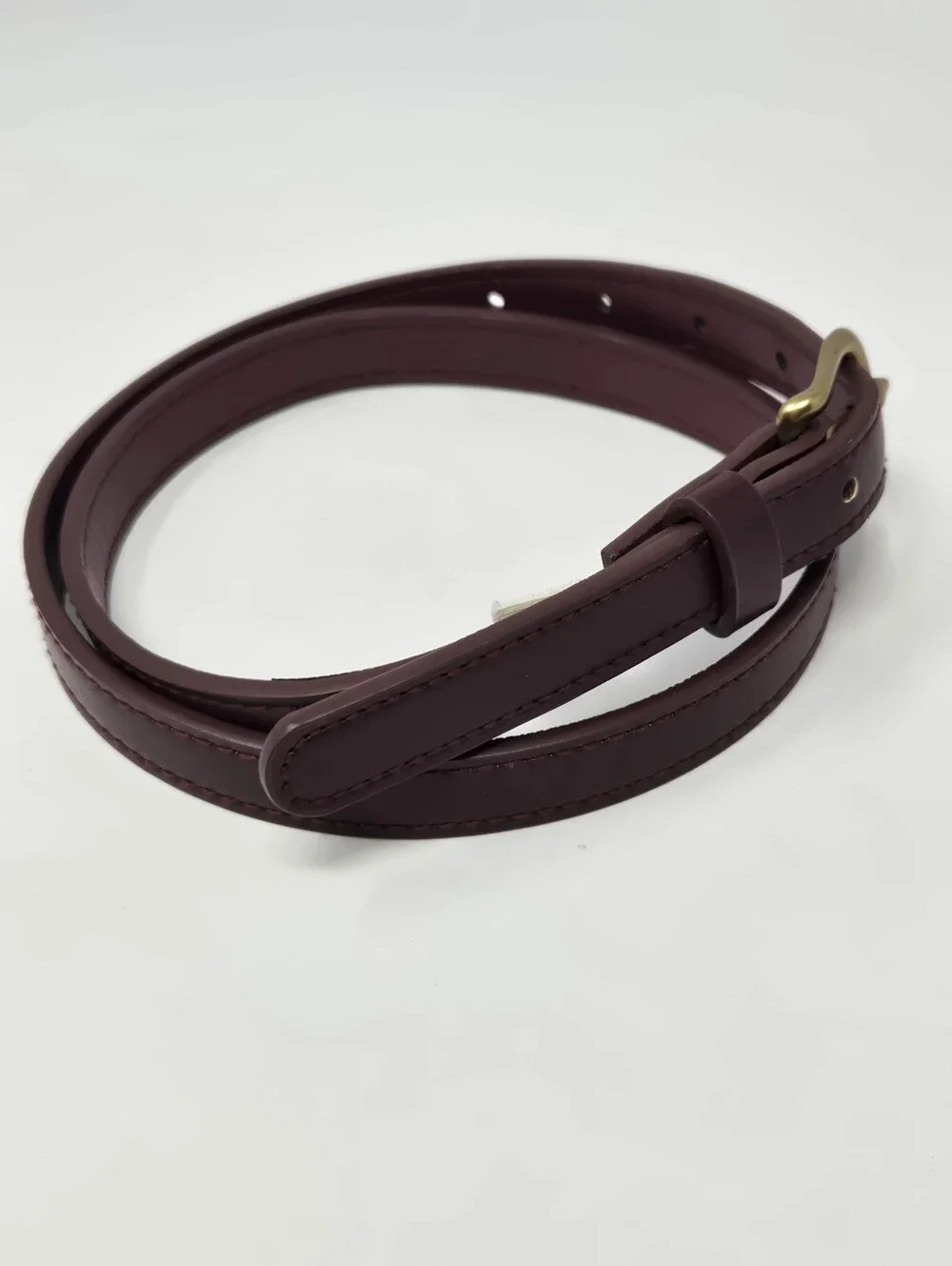 JOHN GALT MAROON OXBLOOD FAUX LEATHER SKINNY BELT UNISEX OS DARK ACADEMIA SCHOOL